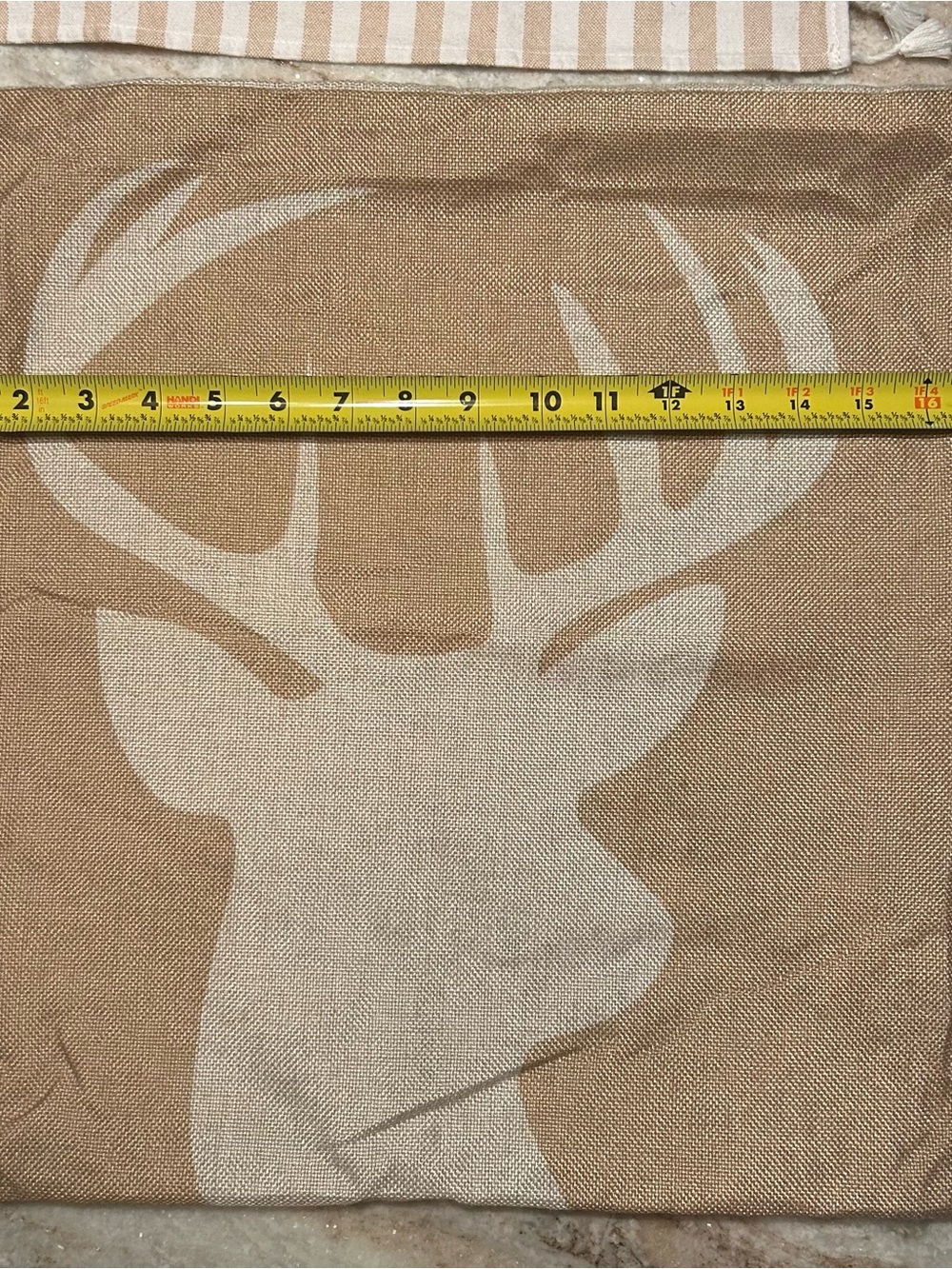 Neutral Brown & Cream Deer Silhouette Decorative Pillow Cover